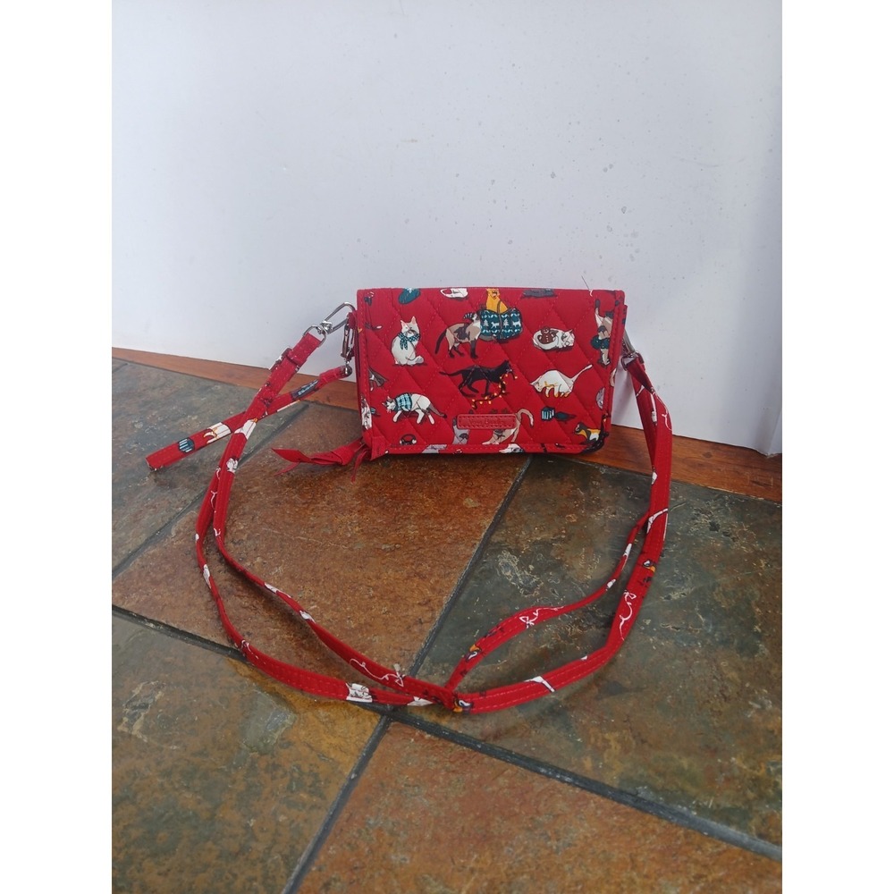 Vera Bradley RFID Tech Wristlet in "Holiday Cats" Pattern